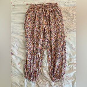 Mini Boden Pink and Yellow Floral pants
